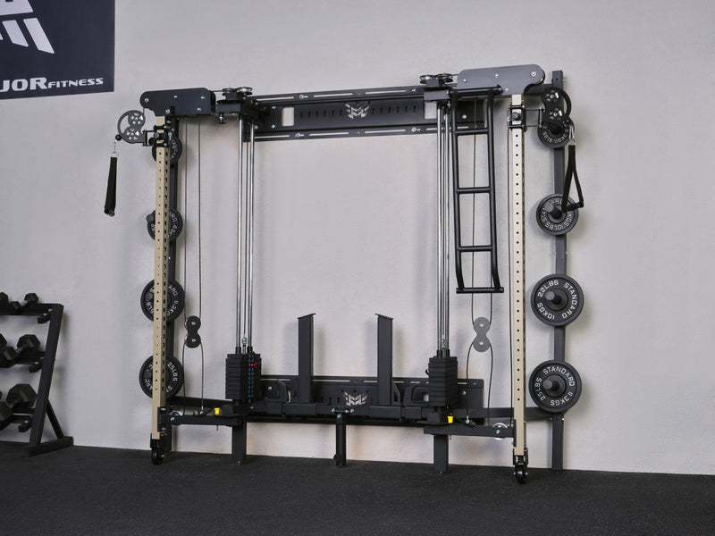 Major Fitness Lightning F35 Pro Wall Mounted Folding Power Rack All-In-One Home Gym