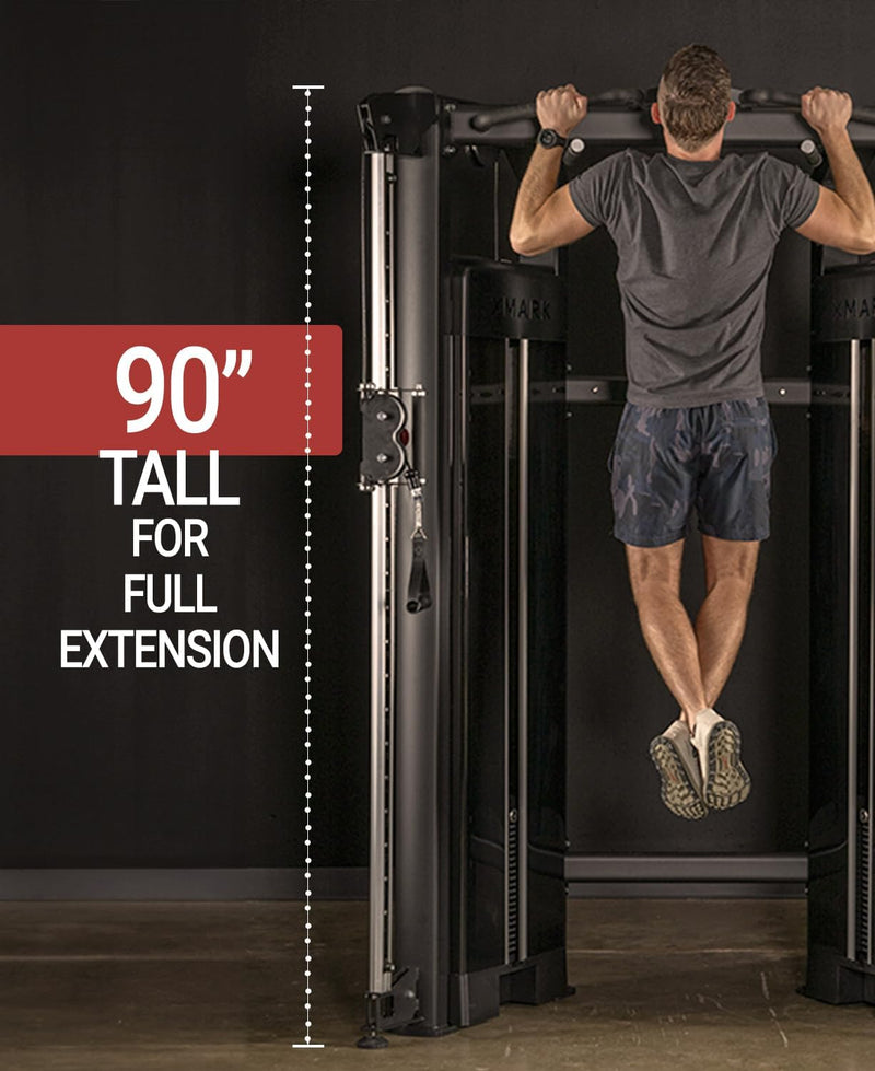 XMARK Functional Trainer with Dual Weight Stacks, All-in-One Cable Machine